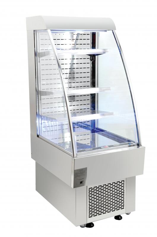 Omcan 40438 230 L 24" Open Refrigerated Floor Display Showcase