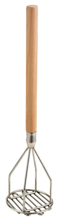 Omcan 80399 5" Round Potato Masher with 24" Wooden Handle