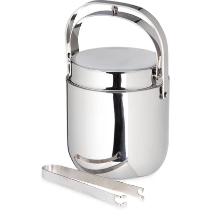 Carlisle 609190 1.5 Qt Silver Double-Wall Ice Bucket with Tong