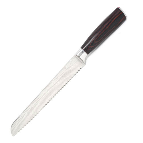 Omcan 47910 8" Gyuto Damascus Style Slicer Forged Knife with Gift Box