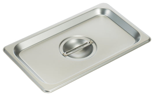Winco SPSCQ 1/4 Size Stainless Steel Solid Steam Pan Cover