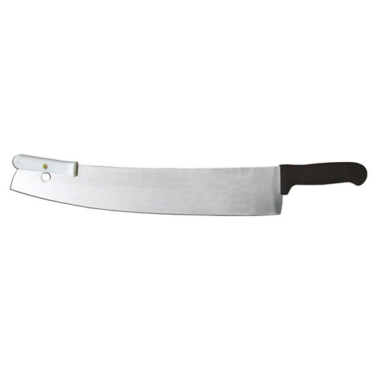 Omcan 11519 16-inch Pizza Knife with Black Double Handle