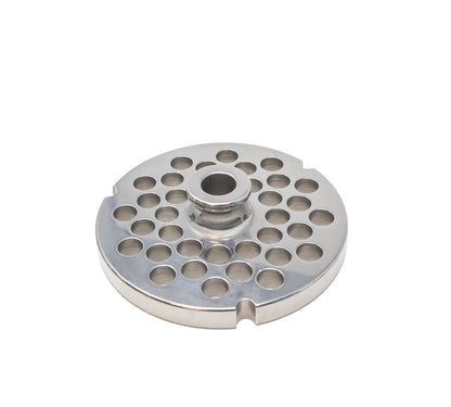 Omcan 43565 #32 Three Notches/Round European Style Stainless Steel Plate with Hub, 10mm (3/8")