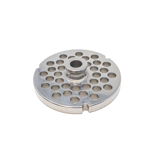 Omcan 43565 #32 Three Notches/Round European Style Stainless Steel Plate with Hub, 10mm (3/8")