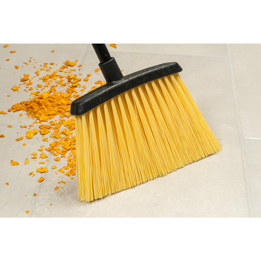 Carlisle 4688500 48” Natural Duo-Sweep Unflagged Heavy Duty Angle Broom with Black Metal Handle