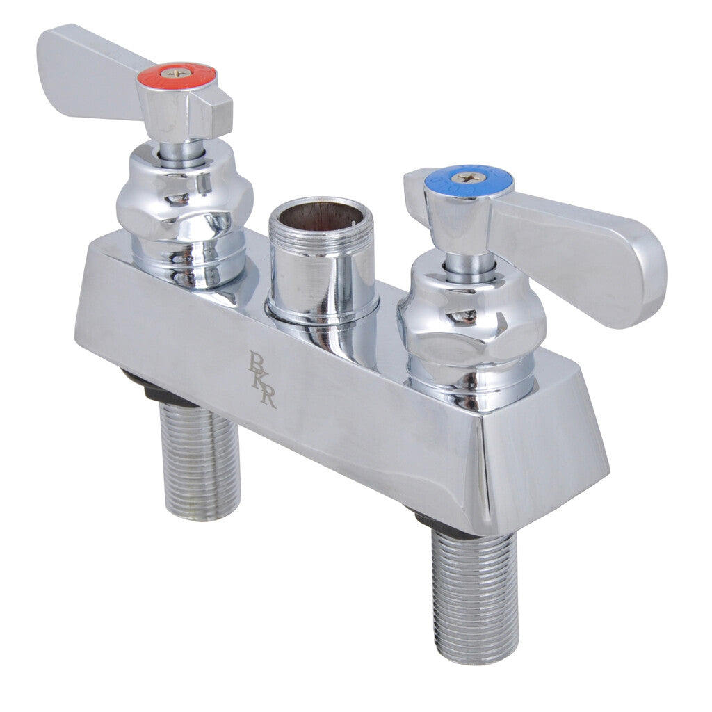 BK Resources BKF-4DM-XX-G 4" Chrome-Plated Brass O.C. Optiflow Deck Mount Faucet W/Out Spout