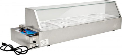 Omcan 43055 57" Bain Marie with 5 Half-size Pans