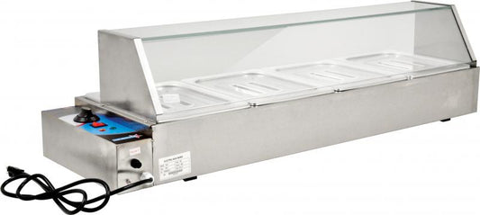Omcan 43055 57" Bain Marie with 5 Half-size Pans