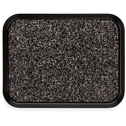 Carlisle DXSMC1418NSM03 14" x 18" Black Fiberglass Glasteel Marble Non-Skid Tray