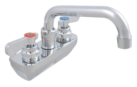 BK Resources BKF-4SM-6-G 4" Chrome-Plated Brass O.C. Optiflow Splash Mount Faucet W/6" Swing Spout