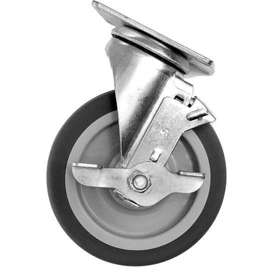 Carlisle IT410CSB00 5" Gray Caster Swivel with Brake