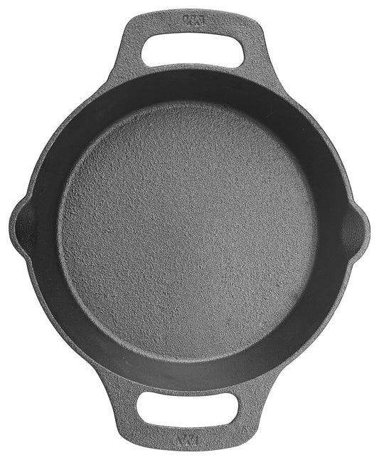 Winco CASD-8 Cast Iron Pre-Seasoned Induction Skillet with Dual Loop Handles