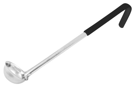 Winco LDCN-8K 8 oz. Black Stainless Steel Ladle