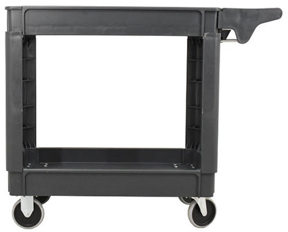 Omcan 47152 39.8" x 17.3" x 33" Dark Gray Heavy-Duty Utility Cart with Extended Handle