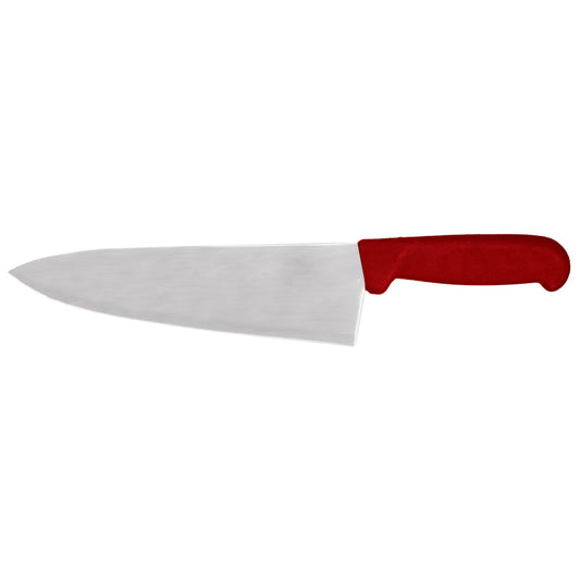 Omcan 12008 8-inch Medium Cook Knife with Red Polypropylene Handle