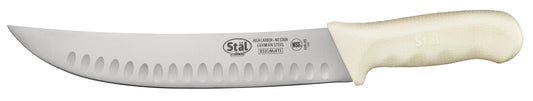 Winco KWP-93 9-1/2" White Polypropylene Handle Hollow Ground Cimeter Knife