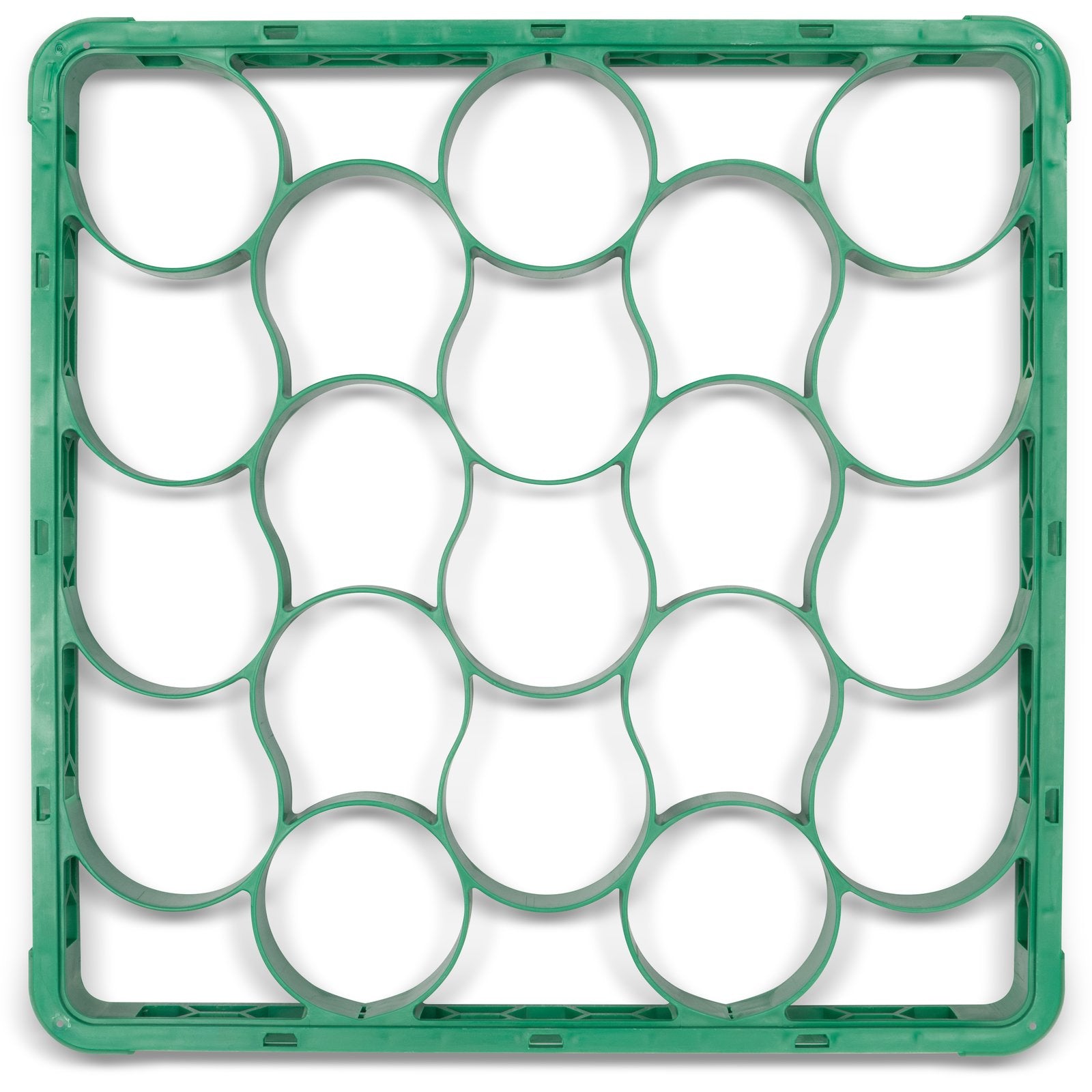 Carlisle REW20SC09 Green 20-Compartment Polypropylene OptiClean NeWave Color-Coded Short Glass Rack Extender