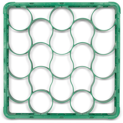 Carlisle REW20SC09 Green 20-Compartment Polypropylene OptiClean NeWave Color-Coded Short Glass Rack Extender
