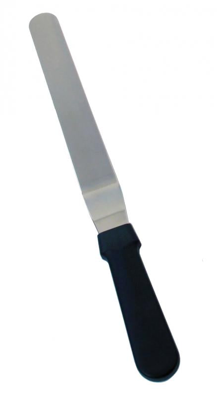 Omcan 80142 Stainless Steel Offset Spatula with 6 1/2" x 1 5/16" blade and Black Plastic Handle