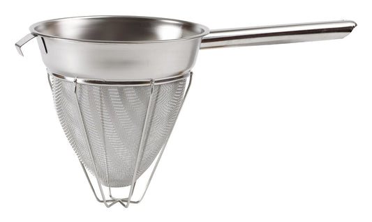Winco CCB-8R 8" Stainless Steel Reinforced Bouillon Extra Fine Mesh Strainer