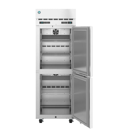 Hoshizaki DT1A-HS One Section Half Stainless Steel Doors with Lock Upright Dual Temp Refrigerator and Freezer