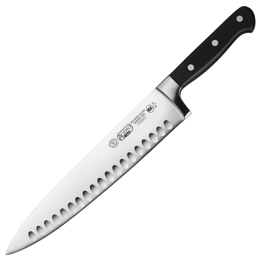 Winco KFP-103 10" Chef Knife, Hollow Ground