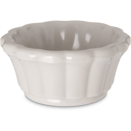 Carlisle 4394242 1 oz Bone Melamine Scalloped Ramekin