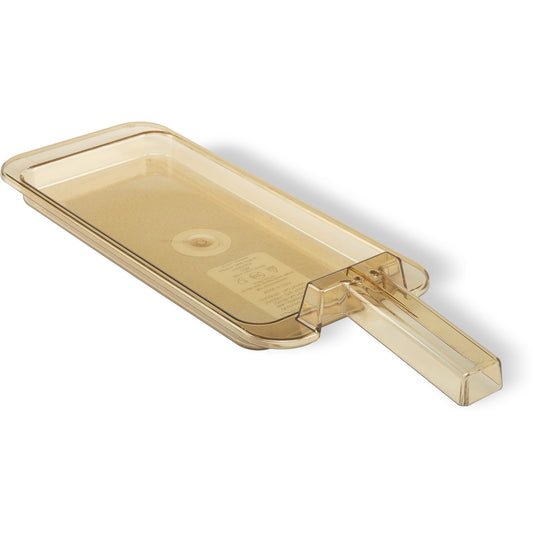 Carlisle 10458H13 1/3 Size Amber High Heat Plastic StorPlus Food Pan with Handle