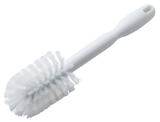 Winco BRB-12 White Soft Bristles Bottle Brush, Plastic Handle