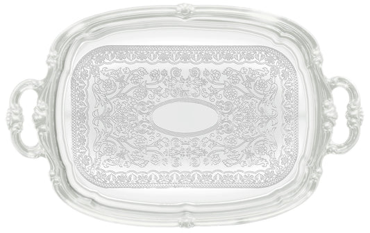 Winco CMT-1912 19" x 12" Serving Tray w/ Handles, Chrome Plated