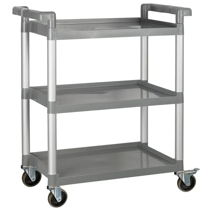 Winco UC-2415G Gray 3-Tier Plastic Utility Cart