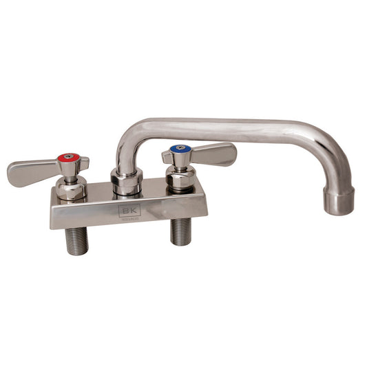 BK Resources EVO-4DM-6 Stainless Steel Evolution 4" Deck Mount Faucet, 6" Swing Spout