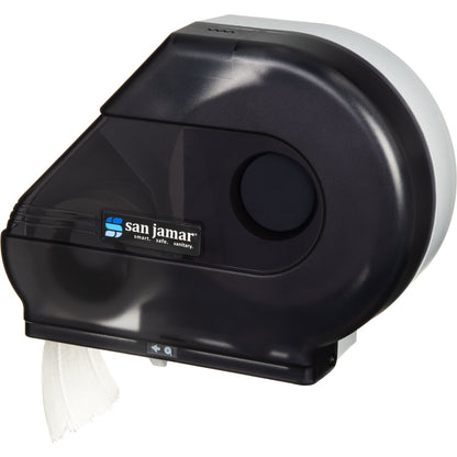 San Jamar R3000TBK 9-10.5" Black Pearl High Impact Plastic Classic Reserva Jumbo Bath Tissue Dispenser with Stub Roll, 3.25" core