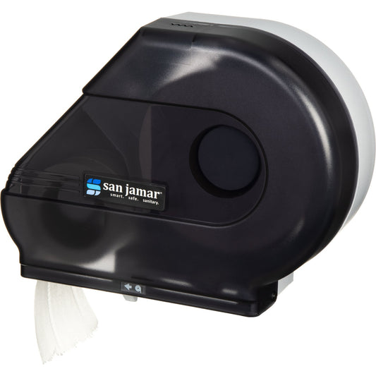 San Jamar R3000TBK 9-10.5" Black Pearl High Impact Plastic Classic Reserva Jumbo Bath Tissue Dispenser with Stub Roll, 3.25" core