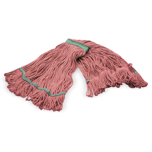 Carlisle 369417B05 Medium Red Acrylic Fiber 4 Ply Looped-End Mop w/ Green Band