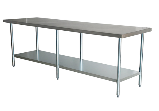 Omcan 45154 24" x 108" All Stainless Steel Worktable with Stainless Steel Undershelf and Legs