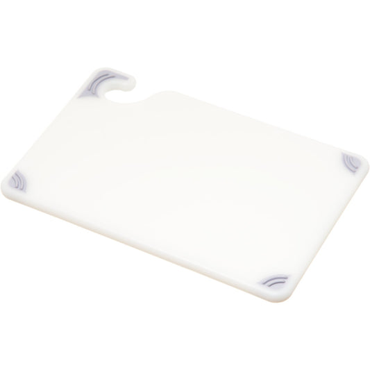San Jamar CBG6938WH 6" x 9" x 0.375" White Saf-T-Grip Cutting Board