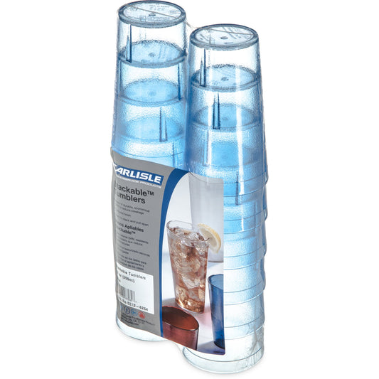 Carlisle 5212-8254 12 oz Blue SAN Stackable Tumbler (12/pk)