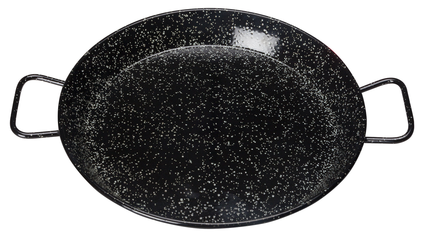 Winco CSPP-14E 14-1/8" Enameled Carbon Steel (Spain) Paella Pan