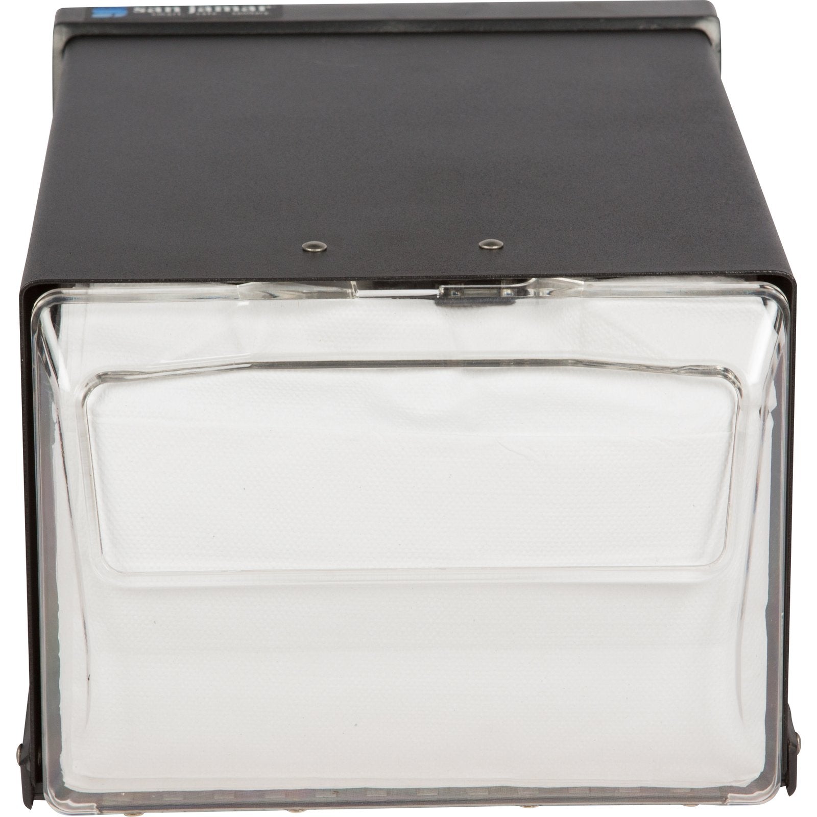 Carlisle H3001CLBK 300 Napkin Clear/Black Polycarbonate Countertop Classic Napkin Dispenser, Fullfold