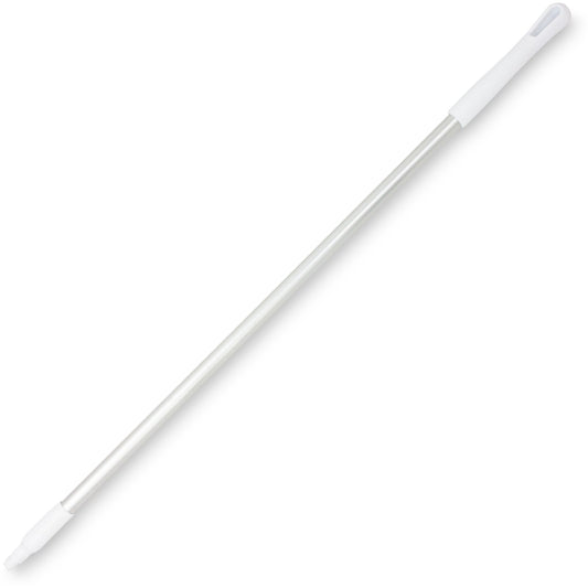 Carlisle 40216EC02 48" White Natural Aluminum Handle with Color-Coded Tip and Hang Up Cap
