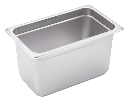Winco SPJH-406 1/4 Size Stainless Steel Anti-jam Steam Pan, 6" Deep