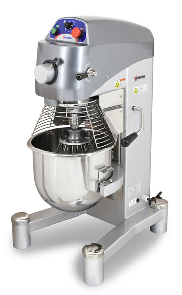 Omcan 43560 20Qt Heavy-Duty Planetary Mixer with Timer and Guard