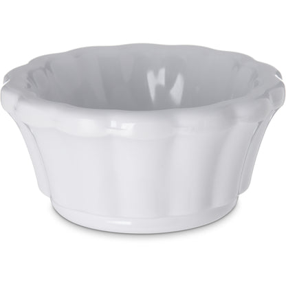 Carlisle 4394202 1 oz White Melamine Scalloped Ramekin