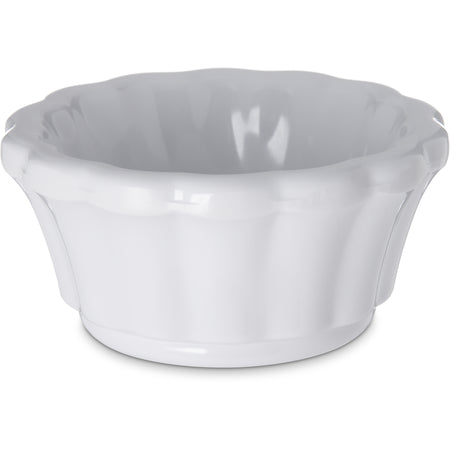 Carlisle 4394202 1 oz White Melamine Scalloped Ramekin