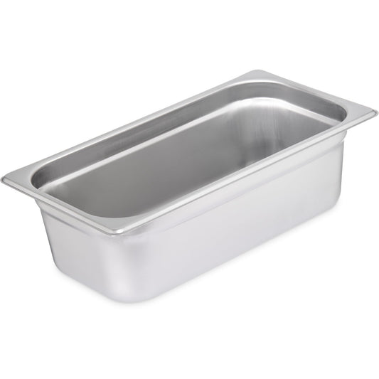 Carlisle 607134 1/3 Size Stainless Steel DuraPan Light Gauge Steam Table Hotel Pan, 4" Deep