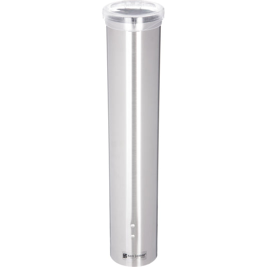 San Jamar C4150SS Small Stainless Steel Pull-Type Water Cup Dispenser