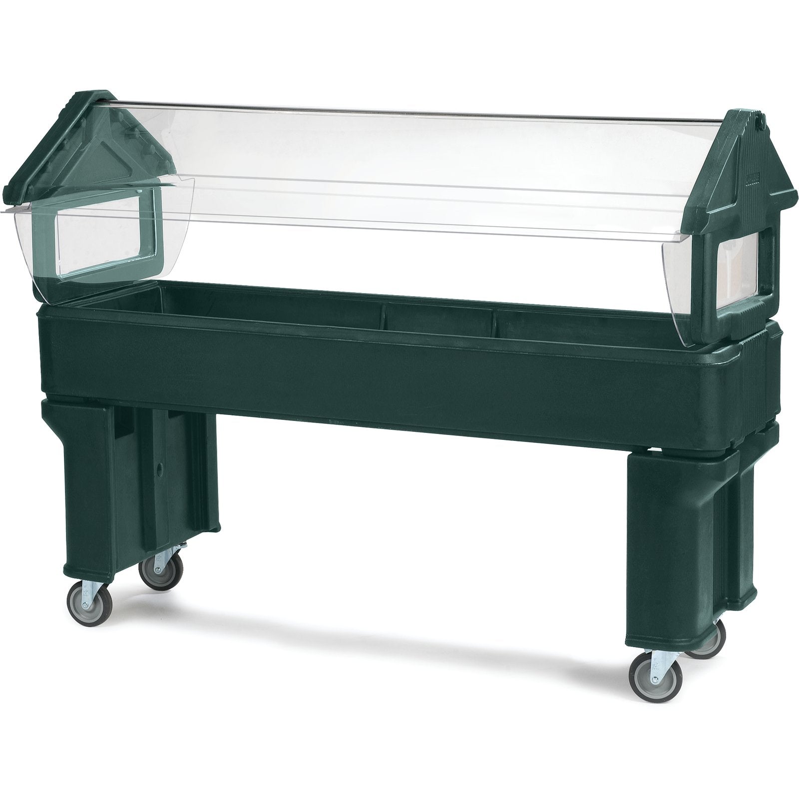 Carlisle 660608 6' x 2' x 4.2' Forest Green Six Star Portable Food Bar with Legs