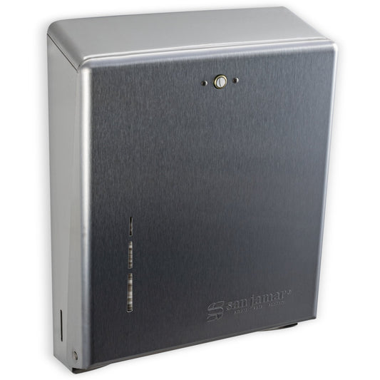 San Jamar T1900SS 500 Multifold/300 C-Fold Plastic Metal Towel Dispenser - Stainless Steel