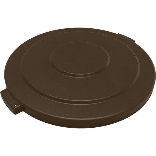 Sparta 84105601 55 Gallon Brown Round Polyethylene Bronco Waste Bin Trash Container Lid